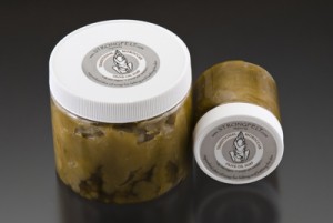4oz and 16oz reusable containers of Traditional Moroccan Olive Oil Soap