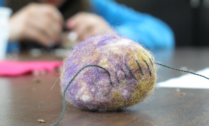 Some students' stitches were meticulously spaced, while others interestingly haphazard!