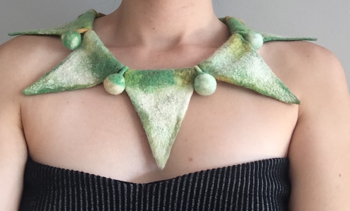Catriona Iozzo's Project 2 Moving Parts, inspired by the jester collar with muffled bells