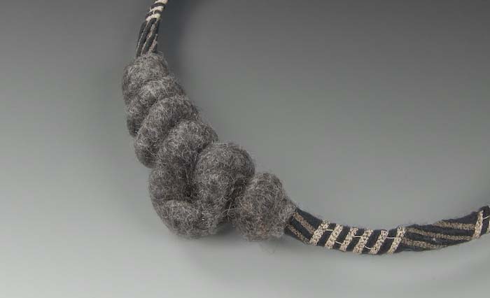 STRONGFELT work using extreme differential shrinkage and directional fulling to develop hollow form beads, N135, 2013