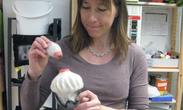 Annelie Richardson's sculpted hollow form, Ullform workshop, Stavanger, Norway, 2012