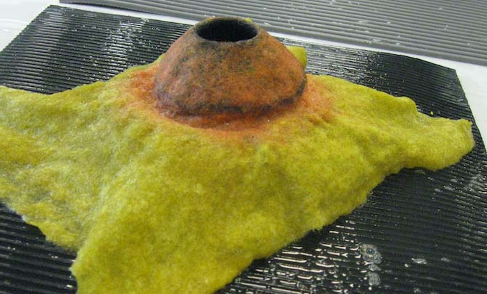 STRONGFELT study developing a hollow form within a surface plane using surface resists and partial felt